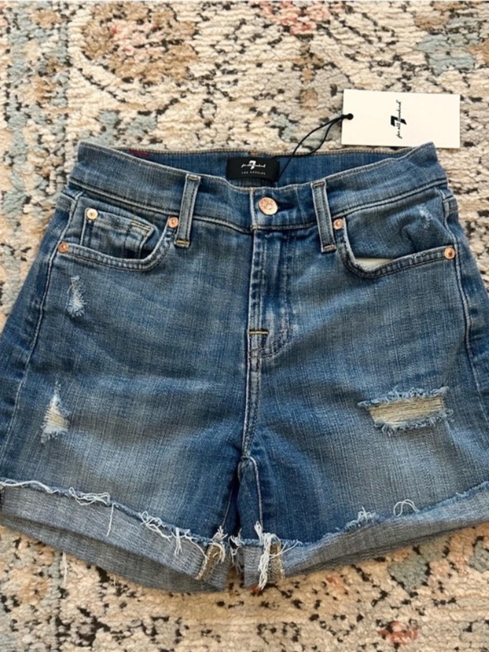 7 For All Mankind Rolled Hem Denim Shorts | 24